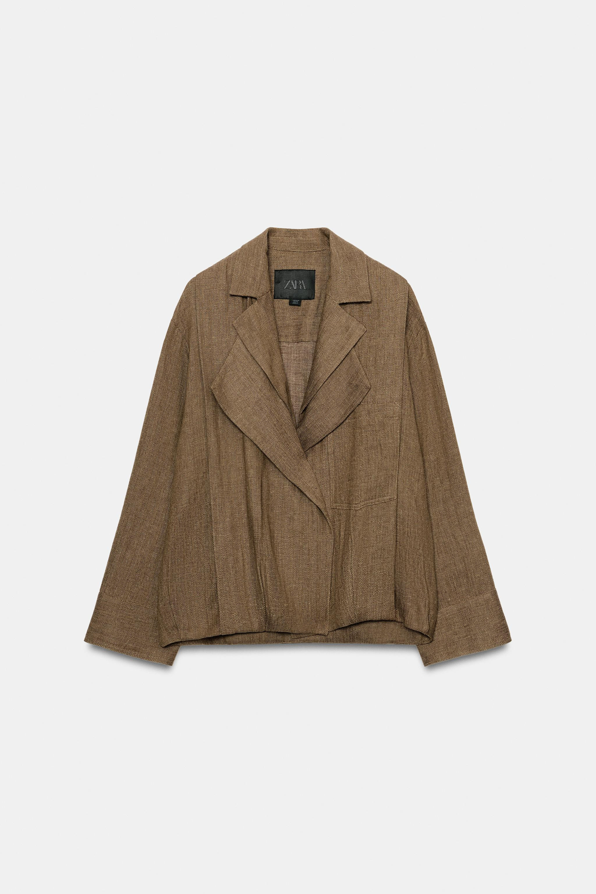 LINEN POCKET BOMBER JACKET ZW COLLECTION | Zara US