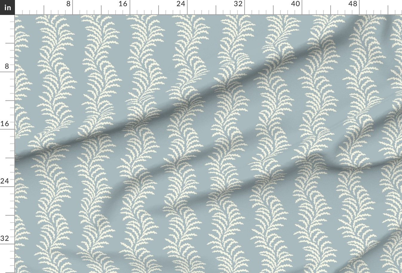 Leafy vine dusty light blue Fabric | Spoonflower | Spoonflower
