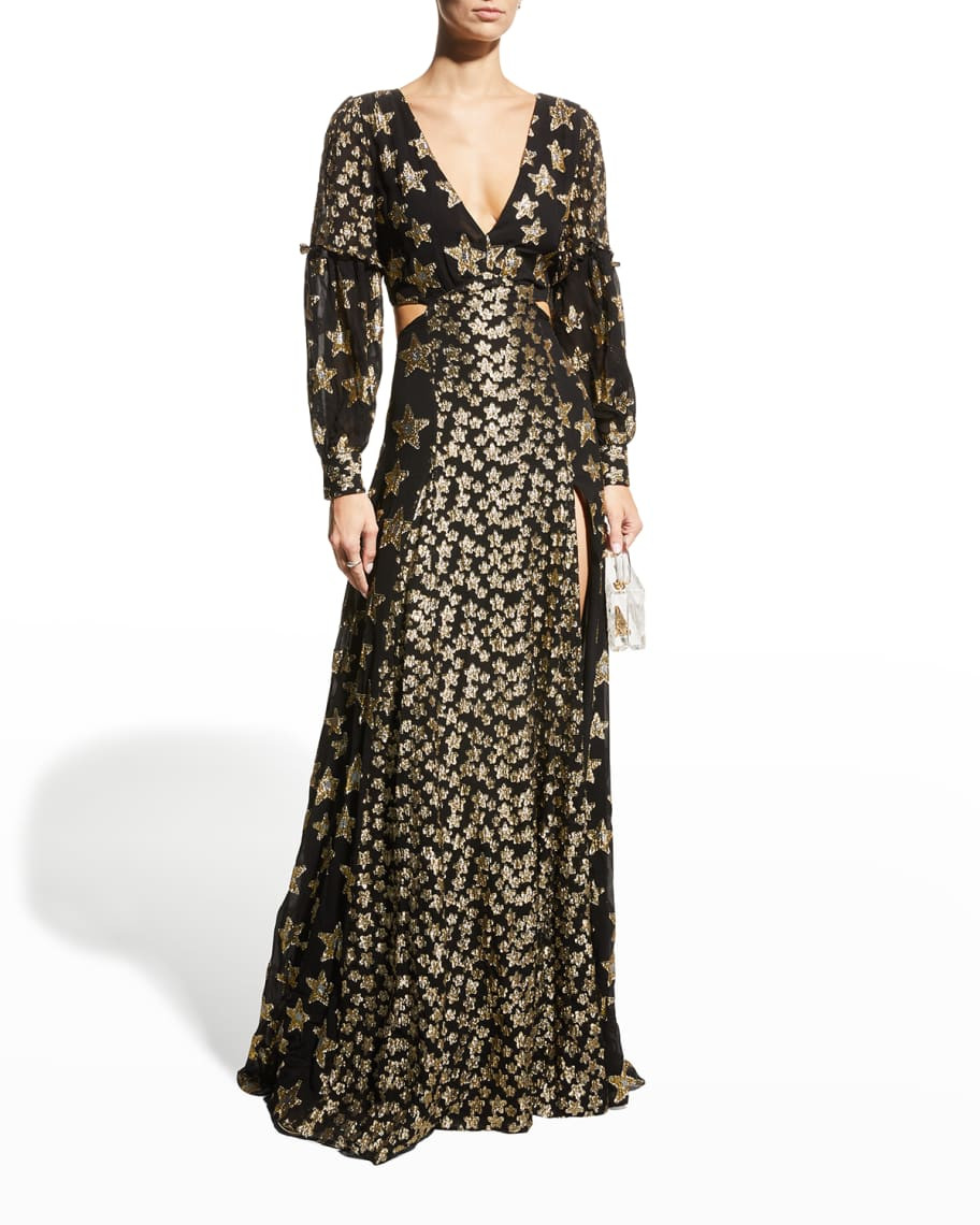 LoveShackFancy Aneesha Embellished Metallic Gown | Neiman Marcus