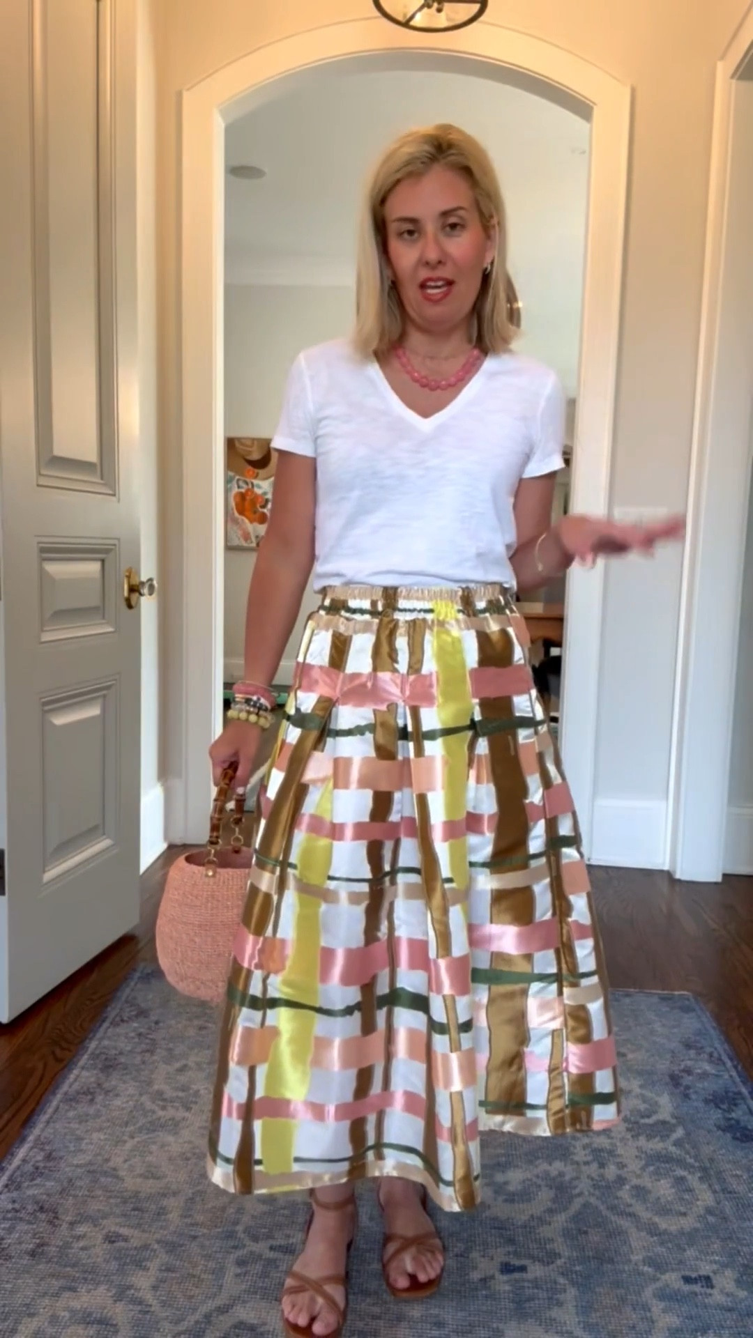 When you buy a set, you mix and match! Y’all went crazy over the dress in this print when I showed it to y’all at Dillards. i’m dressing the skirt down today with one of our hero tees and sandals. I’m in xs in tee & skirt and 8 sandal. 
*Use code CMLP15 for hero tee p

#LTKPetite #LTKdayinmylife #LTKmomlife