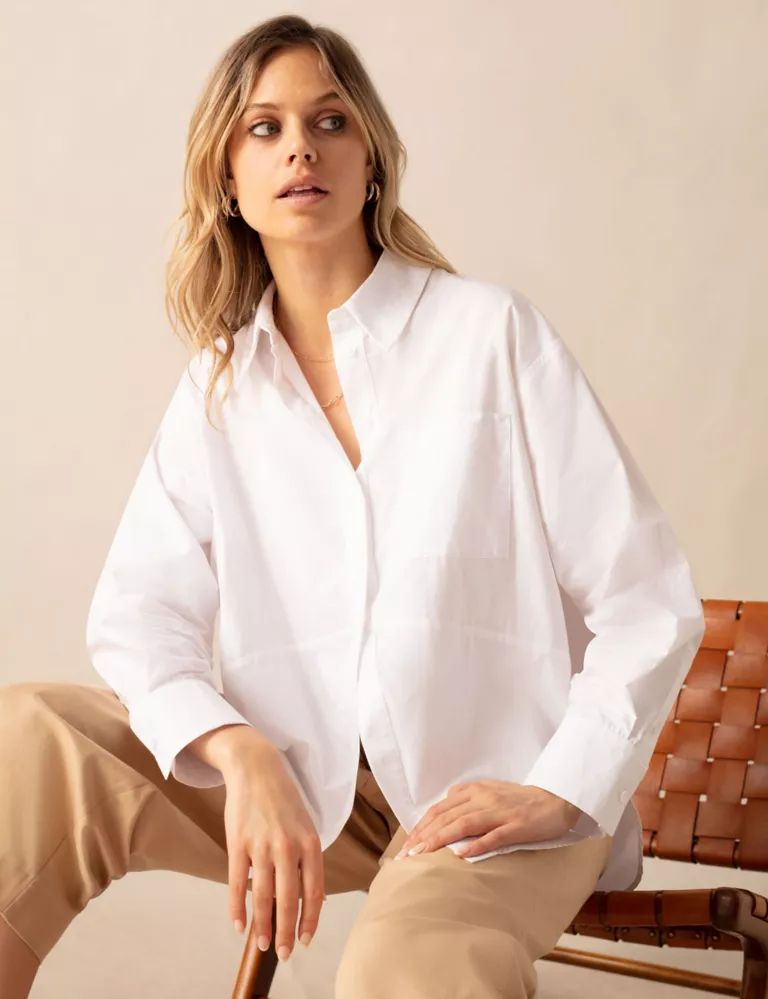 Pure Cotton Collared Relaxed Shirt | Marks & Spencer (UK)