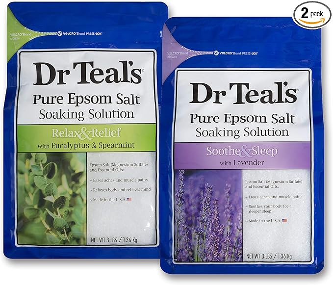 Dr Teal's Epsom Salt Bath Soaking Solution Gift Set (Eucalyptus and Lavender 2 Pack, 3lb Each) - ... | Amazon (US)