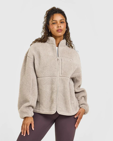 Fleece Jacket with Chest Pocket 
 Warm Sand | Oner Active (UK / US)