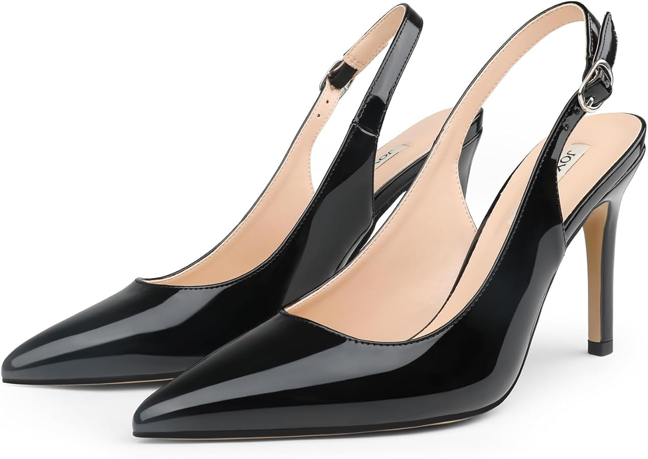 JOY IN LOVE Womens Slingback High Heels Stiletto Pointed Closed Toe Pumps | Amazon (US)