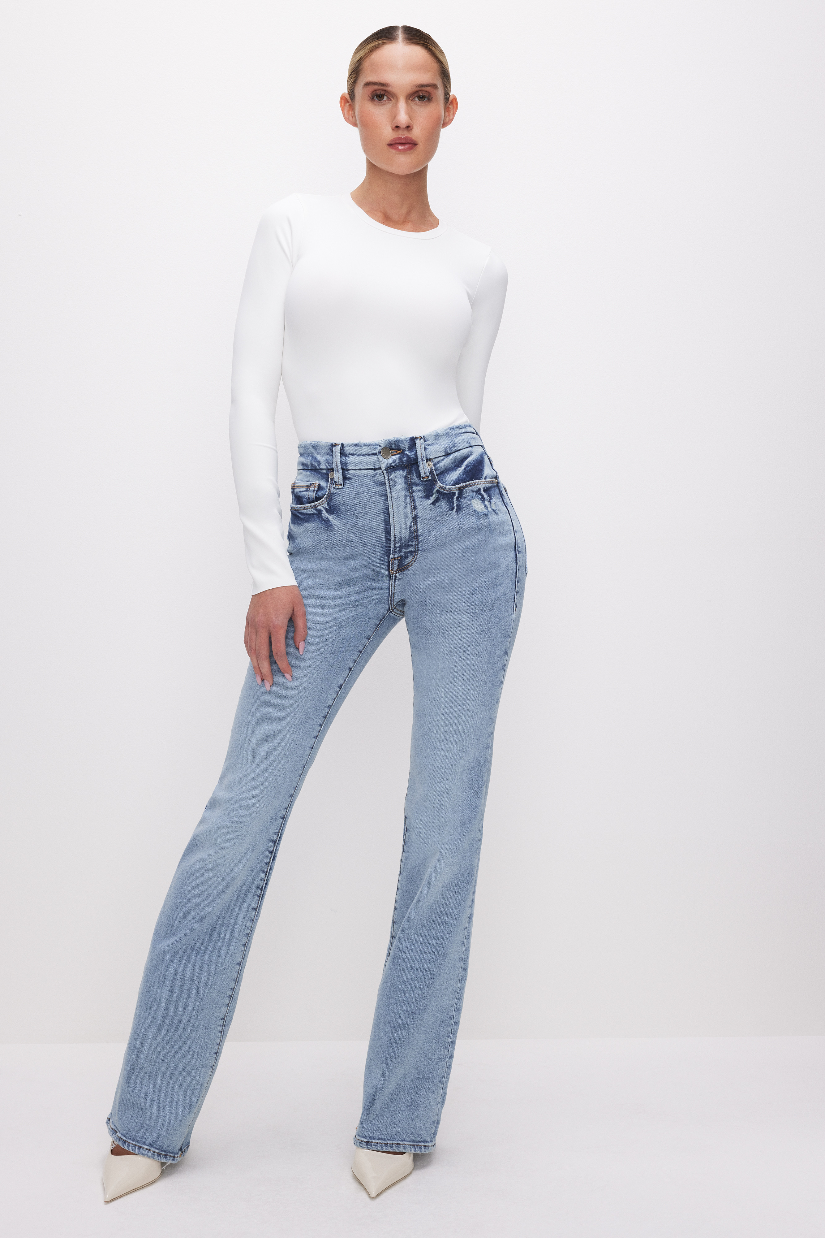 GOOD CLASSIC SLIM BOOTCUT LIGHT COMPRESSION JEANS | Good American