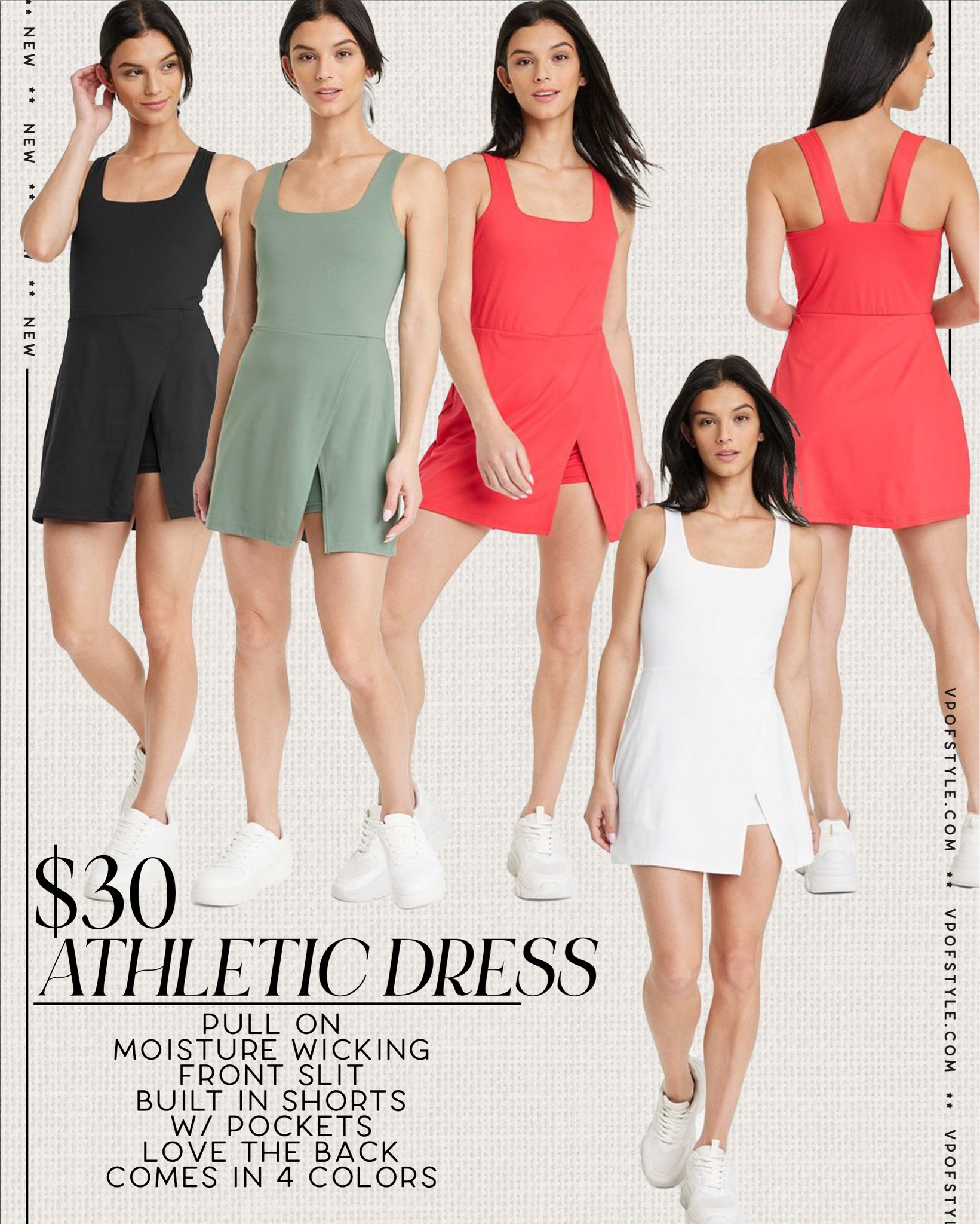 New target athletic dress find. Pull on. Moisture wicking material, built in shorts with pockets, love the back straps. Front slit detail, runs tts. Wearing size xs 

#LTKstyletip #LTKFitness #LTKunder50