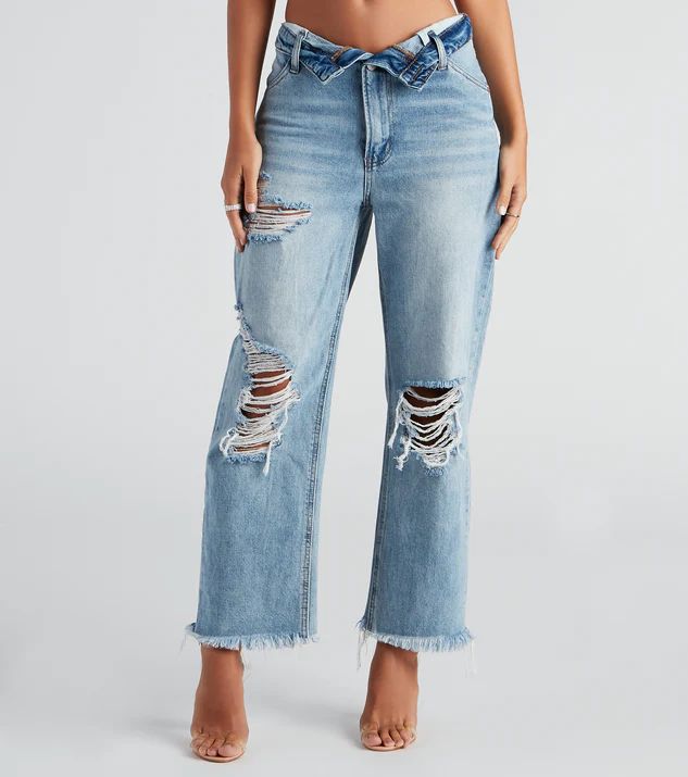 Flip The Switch Low Rise Straight Leg Denim Jeans | Windsor Stores