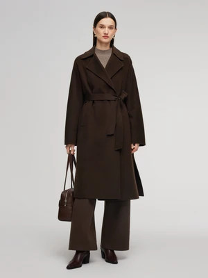 100% Wool Double-Faced Women Wrap Overcoat | GOELIA