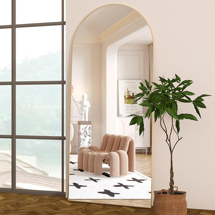 Full Length Mirror 71"x26" Arch Mirror Floor Mirror with Stand Wall Mirror Gold Arched Full Body ... | Amazon (CA)