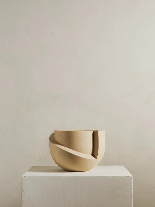 VAYU Ceramic Tabletop Planter in Sand | Burke Decor