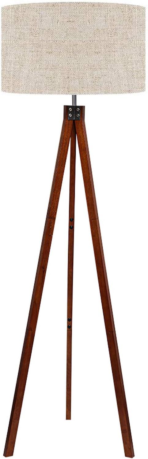 Amazon.com: LEPOWER Wood Tripod Floor Lamp, Mid Century Standing Lamp, Modern Design Studying Lig... | Amazon (US)