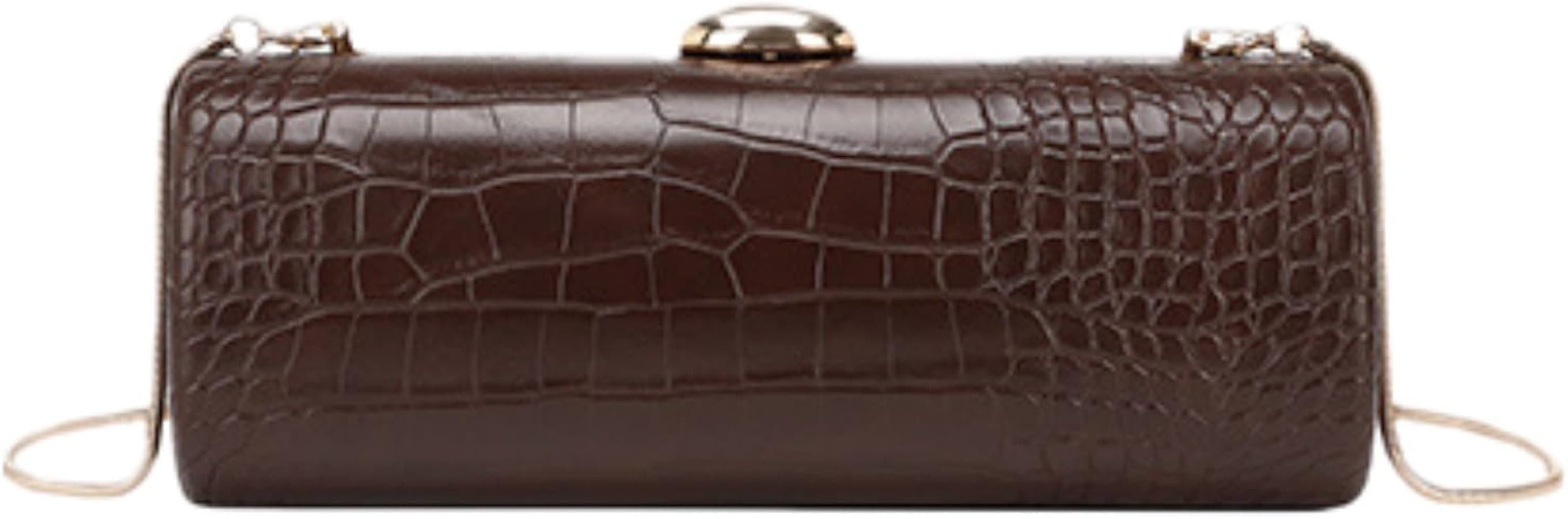 Women Vegan Leather Evening Handbag Crocodile Pattern Handle Clutch Purse Cross Body Envelope Bag | Amazon (US)