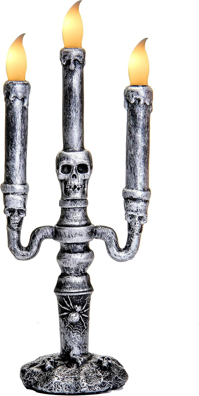 LED Halloween Ghost Head Flameless Candles，Lamp Battery Operated Table Centerpiece Halloween De... | Amazon (US)