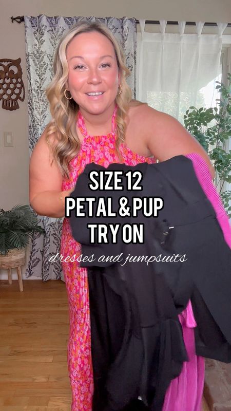 Petal and Pup try on haul! 
Dresses and jumpsuits for Valentine’s Day, date night and vacation! Use code STYLENRIGHT for 20% off sitewide! 

In order of appearance 
Maxi pink floral dress size large 
Black mixed media dress size large (recommend sizing up I need an XL but the large works) 
Black jumpsuit size large (fits like a glove! Runs snug in the mid section just fyi!) has a zipper back and comes with the belt 
Plisse jumpsuit size large has adjustable straps 
Black mesh dress size large super soft and stretchy! Has a zipper back.


#LTKover40 #LTKmidsize #LTKstyletip