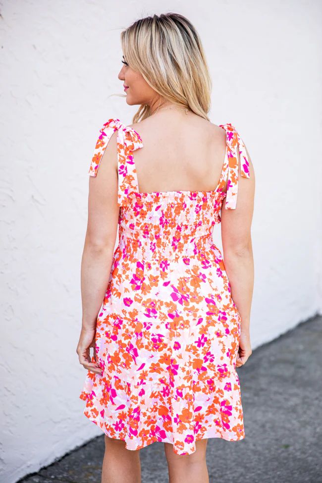 Sunny Skies Red Floral Mini Dress | Pink Lily