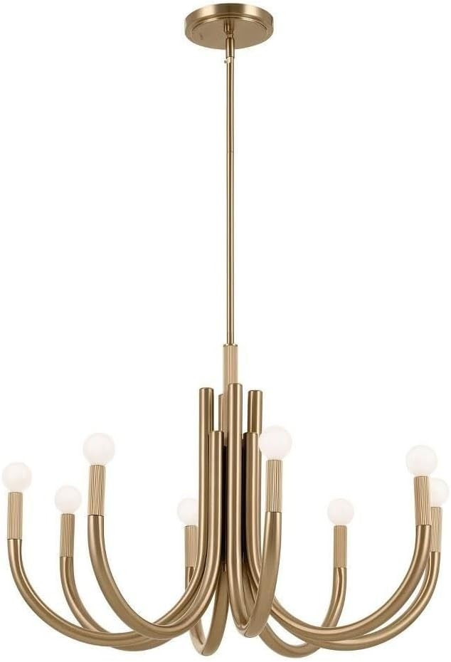 Kichler Odensa 8-Light Chandelier, Modern Light in Champagne Bronze, Sloped Ceiling Compatible, f... | Amazon (US)