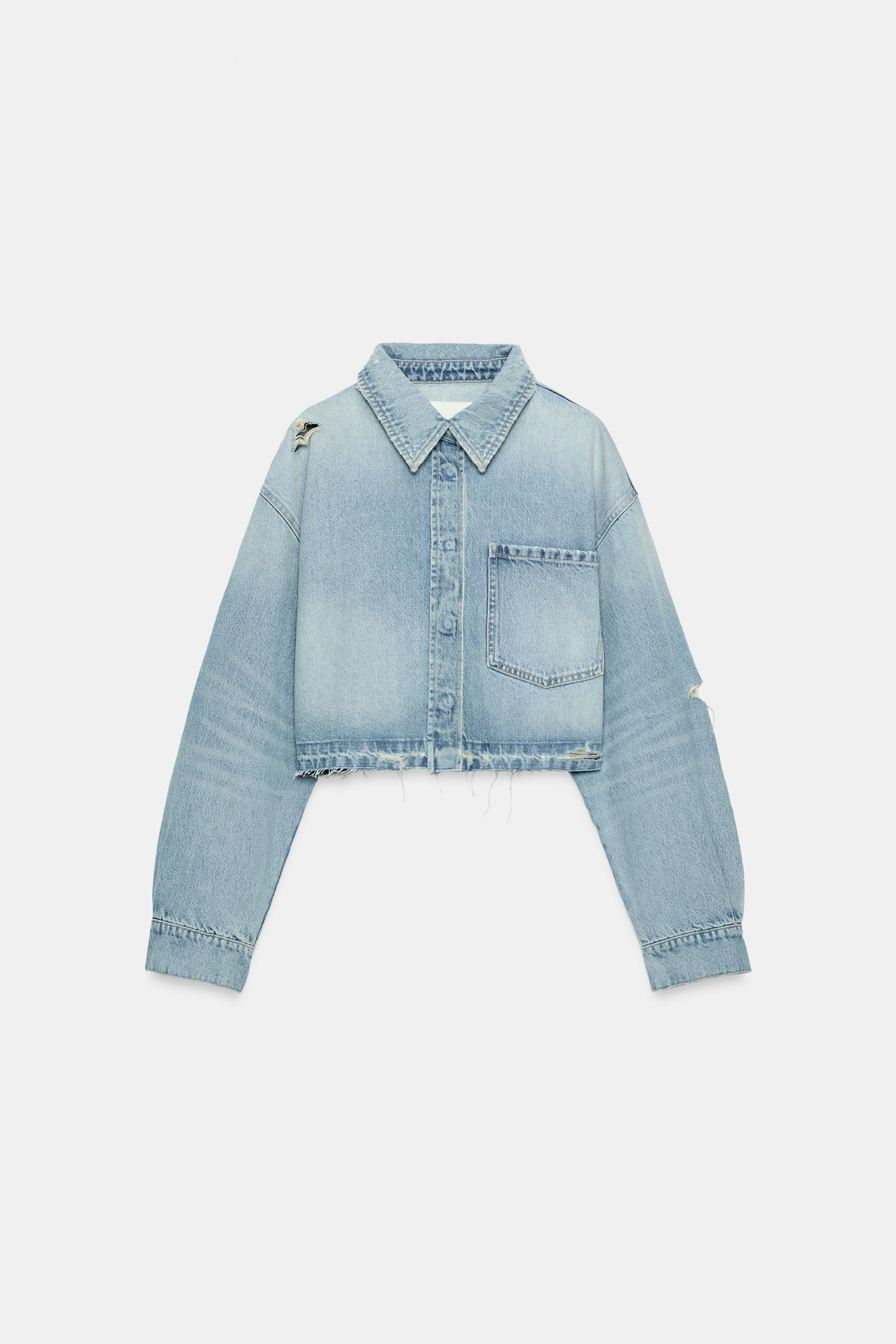 TRF CROPPED DENIM OVERSHIRT | Zara US