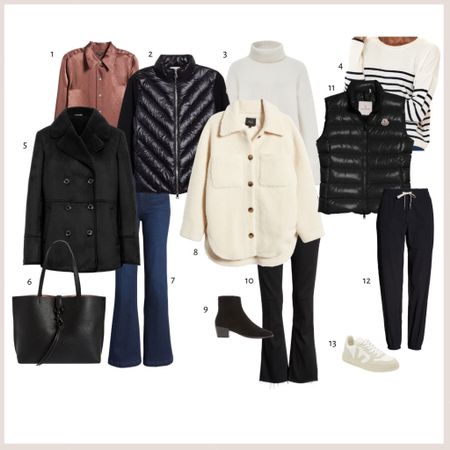 Casual coats to wear this Fall. Great gift ideas too!
Shearling shacket,
Down vest,
Shearling Jacket,
Boots, sneakers
Sweaters,
Blouse, tote, joggers


#LTKHoliday #LTKstyletip #LTKSeasonal