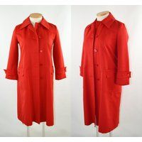1970s MOD Cherry Red Trench Coat by Forecaster of Boston | Etsy (US)