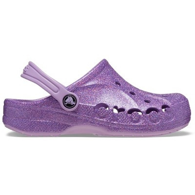 Crocs Kids' Baya Orchid Glitter Slip-On Clogs - Purple 5 | Target