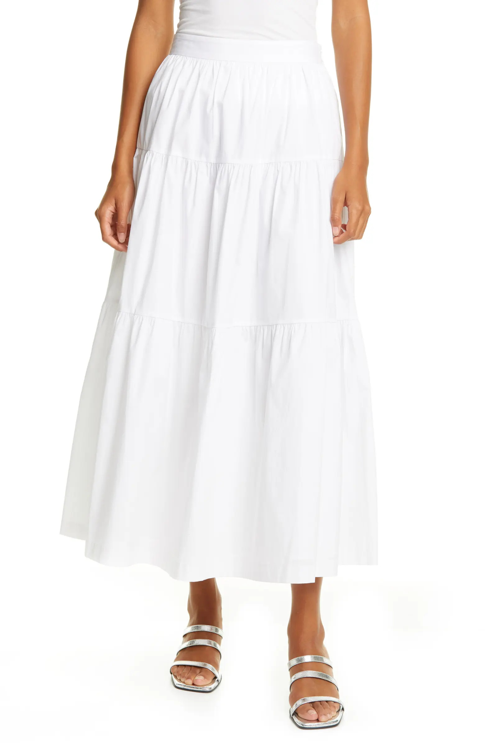 Tiered Stretch Cotton Maxi Skirt | Nordstrom