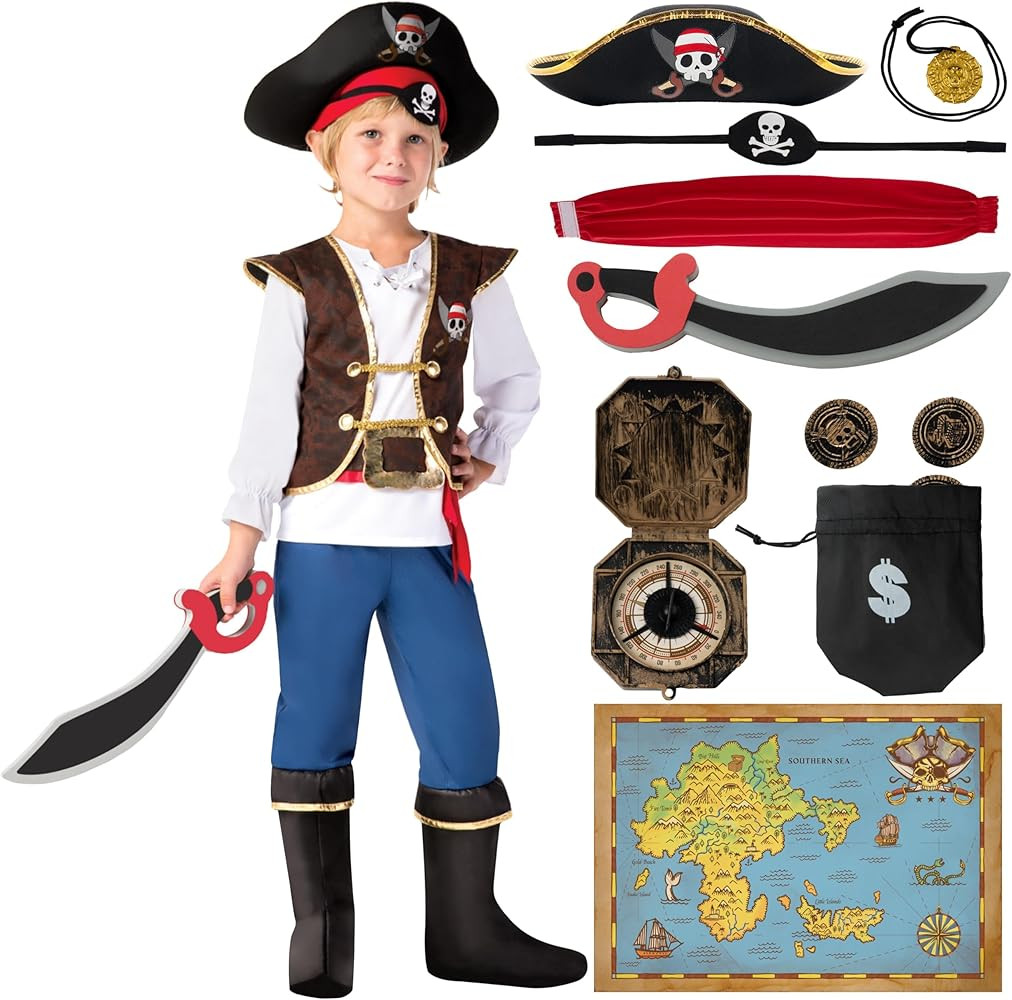Spooktacular Creations Halloween Pirate Costume Kids, Boys Pirate Costume Set for Toddler Hallowe... | Amazon (US)