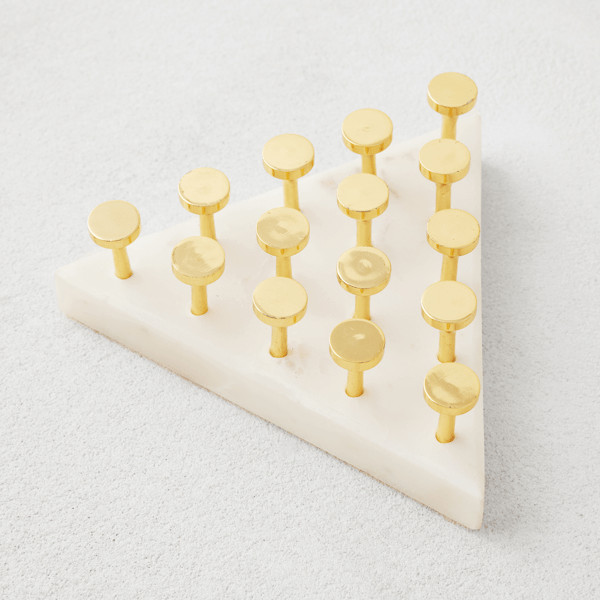 Marble Triangle Peg Solitaire | Z Gallerie