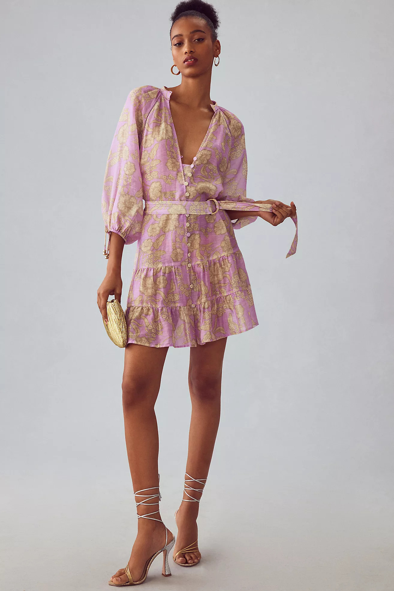 KIVARI Belted Buttondown Mini Dress | Anthropologie (US)