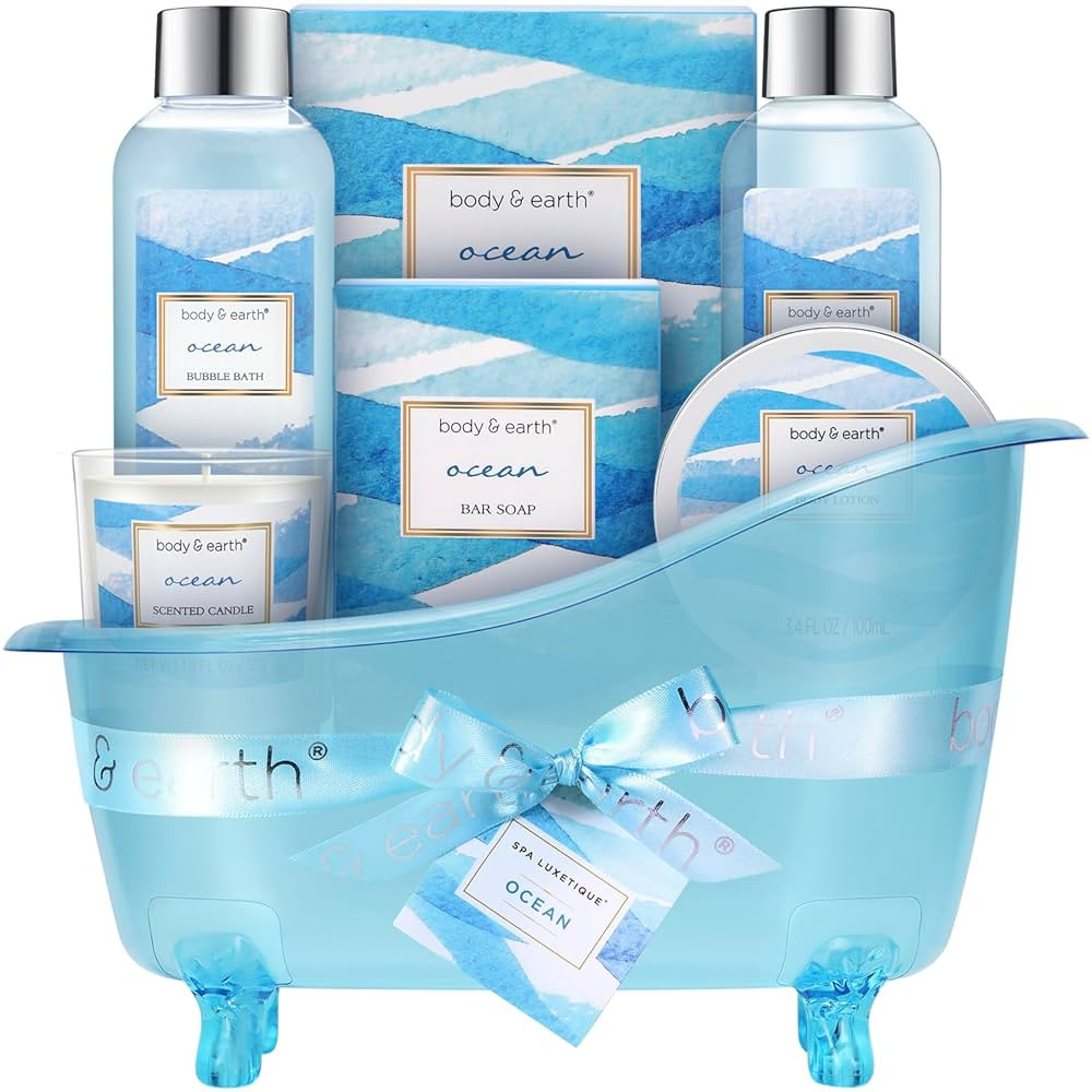 Bath and Body Gift Set for Women, Body & Earth Ocean Gift Basket, 7 Pcs Bath Sets for Women Gift ... | Amazon (US)