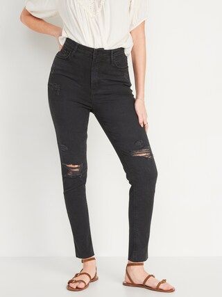 FitsYou 3-Sizes-in-1 Extra High-Waisted Rockstar Super Skinny Ripped Cut-Off Jeans for Women | Old Navy (US)