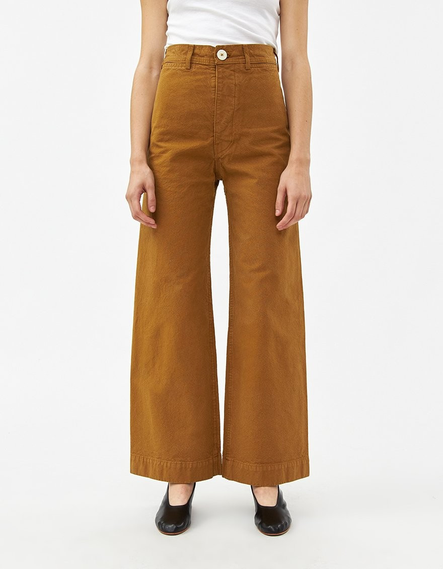 Jesse Kamm Women's Sailor Pant in Tobacco, Size 4 | 100% Cotton | Need Supply Co.