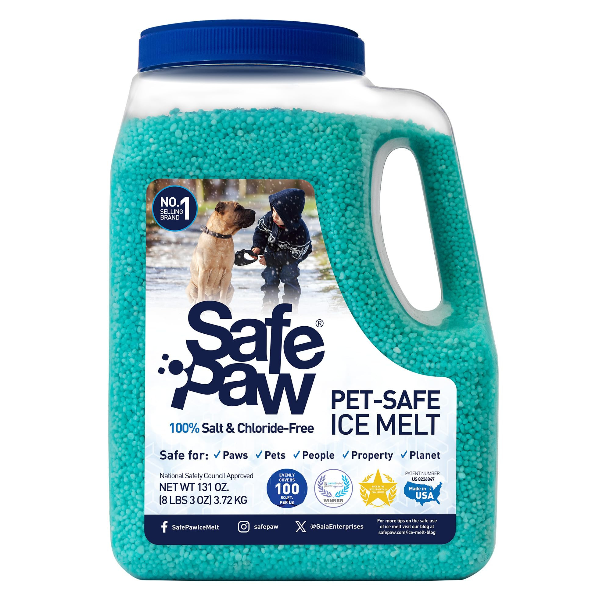 Safe Paw, Dog/Child/Plant Pet Safe Ice Melt with Traction Agent, 8lb, 100% Salt-Free/Chloride-Fre... | Amazon (US)