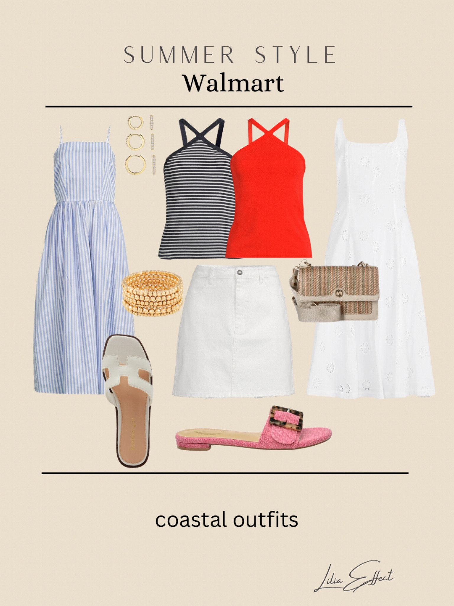 Walmart summer coastal style finds 

White dress • striped top • red top • statement earrings • white slides • red slides • white mini skirt • blue dress • crochet purse • Walmart fashion • bracelet set 

#LTKStyleTip #LTKFindsUnder50 #LTKSummerSales