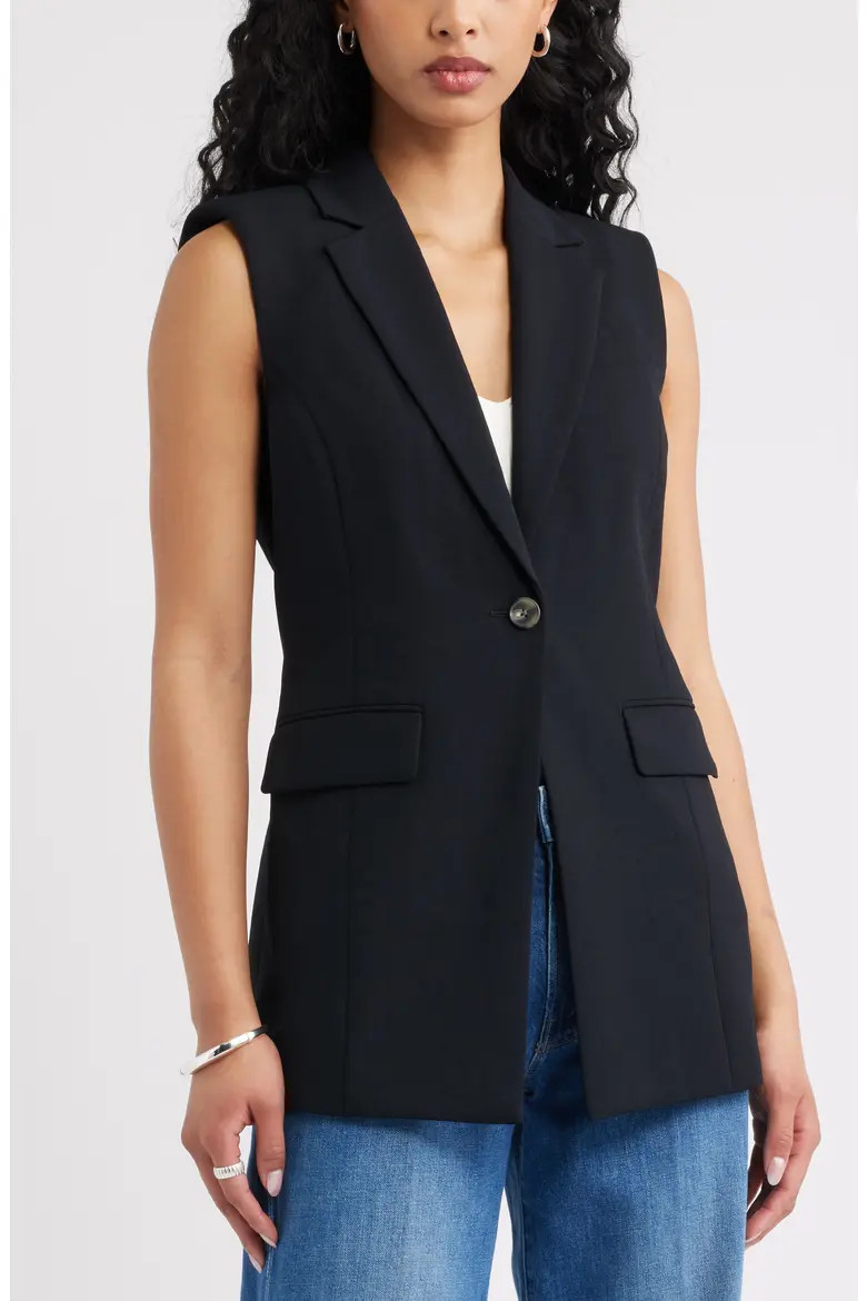 The Curator Belt Detail Longline Vest (Women) | Nordstrom | Nordstrom