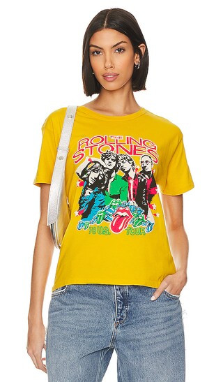 Rolling Stones 78 Us Tour Ringer Tee in Golden Daze | Revolve Clothing (Global)