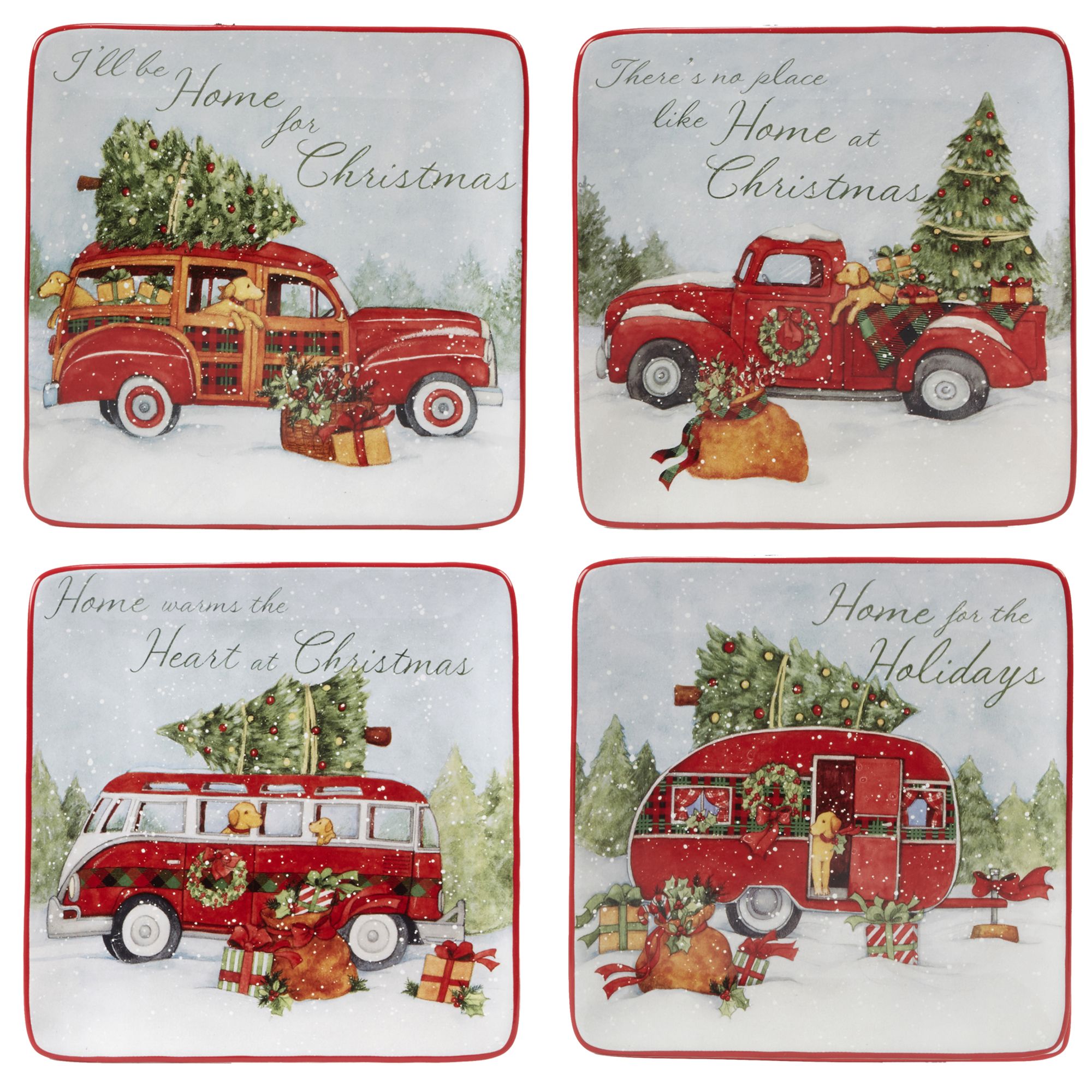 Home for Christmas Set/4 Dessesrt Plate 8.5" asst. | Walmart (US)