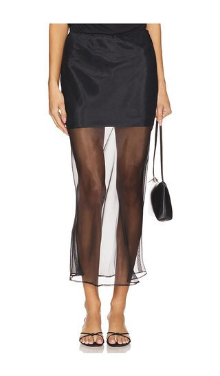 Line & Dot Denman Midi Skirt in Black. - size M | Revolve Clothing (Global)