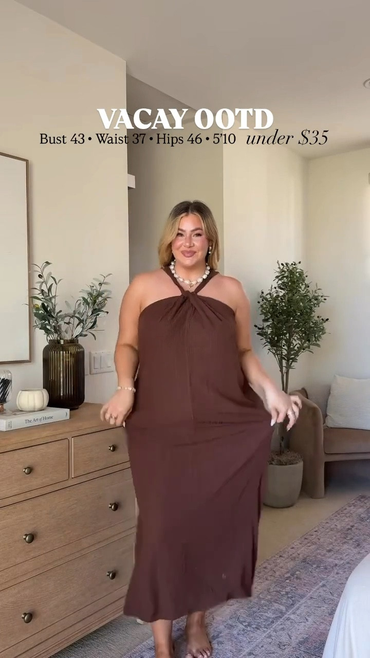 vacay ootd!! love a vacation/ resort wear outfit 🤎✨  dress comes in sooo many colors linked below! 

im wearing an xxl!!

Resort wear dresses, spring outfits, spring break vacation, tropical vacation outfit inspo, Amazon fashion, Vanessa Etheridge 

#LTKTravel #LTKMidsize #LTKSaleAlert