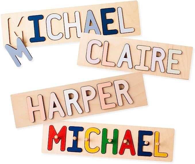 South Bend Woodworks Kids Personalized Wooden Name Puzzle – Up to 12 Characters | Amazon (US)