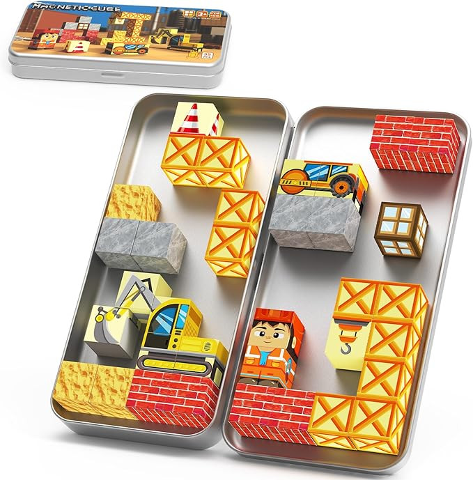 Magnetic Blocks with Magnet Box-35PCS Magnet Cubes, Magnetic Tiles Kids Build Cubes Travel Game T... | Amazon (US)