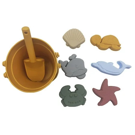8Pcs Silicone Beach Sand Toys Collapsible Buckets And Shovels For Toddler Summer Outdoor Beach Beach | Walmart (US)
