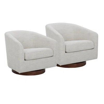 Bennett Upholstered Swivel Barrel Chair (Set of 2) | Wayfair North America