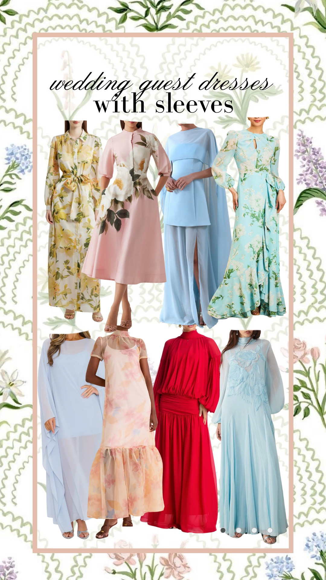 Special occasion dresses with sleeves!

Dresses with sleeves / wedding guest with sleeves