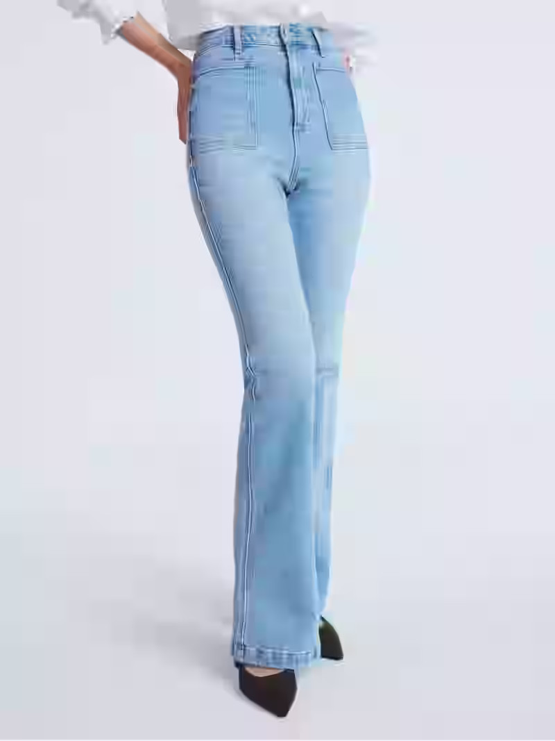 Scoop Women's High Rise Denim Trousers with Patch Pockets, Sizes 0-20 | Walmart (US)