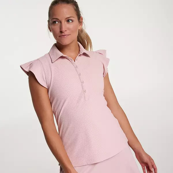 CALIA Women's Honeycomb Flutter Sleeve Golf Polo | Dick's Sporting Goods | Dick's Sporting Goods