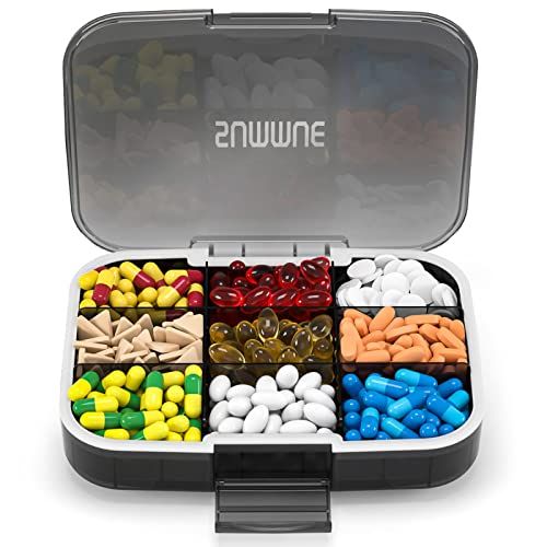 SUMMUE Large Pill Organizer, 9 Compartments Portable Travel Pill Box Case Moisture Proof, XL Pill... | Amazon (US)
