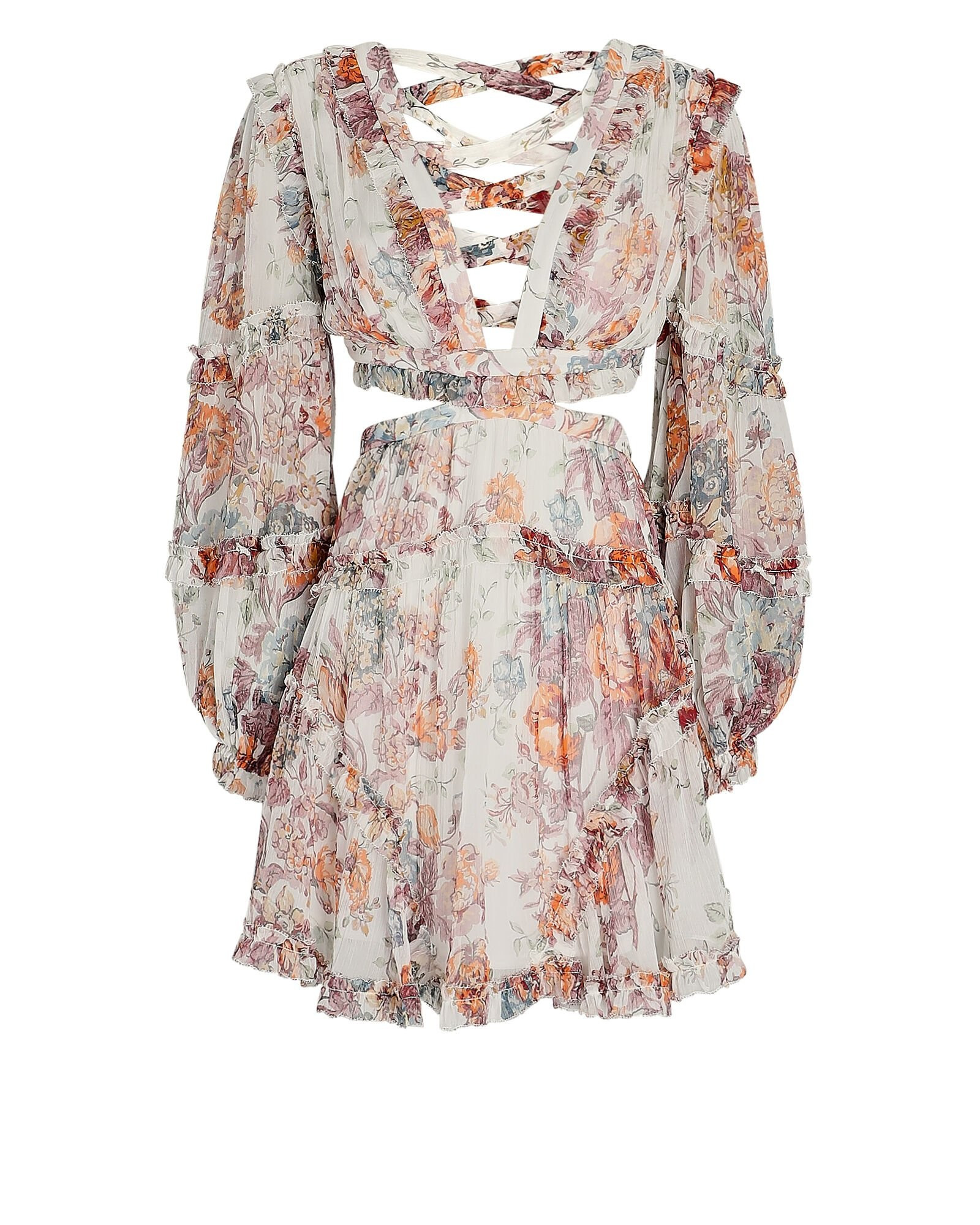 Pattie Cut-Out Floral Georgette Mini Dress | INTERMIX
