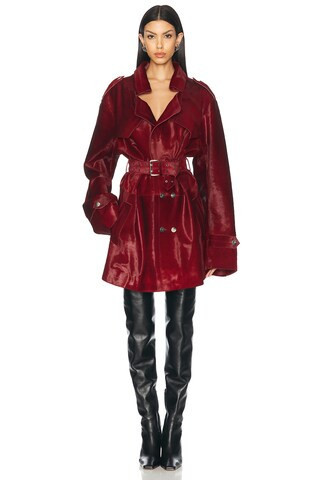 Ludovic de Saint Sernin Honey Trench Coat in Red | FWRD 