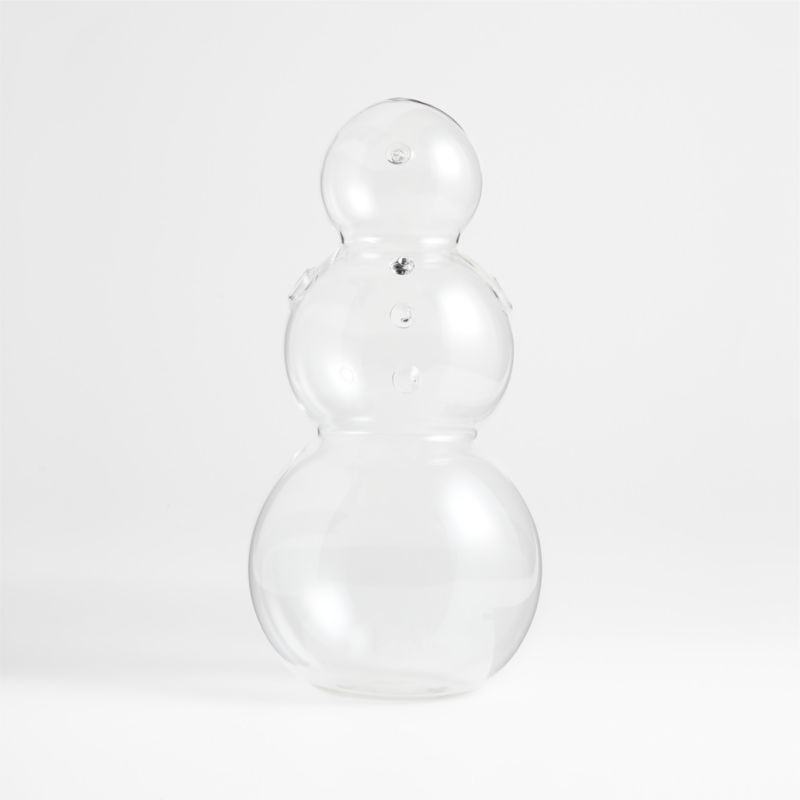 14" Glass Decorative Holiday Snowman + Reviews | Crate & Barrel | Crate & Barrel