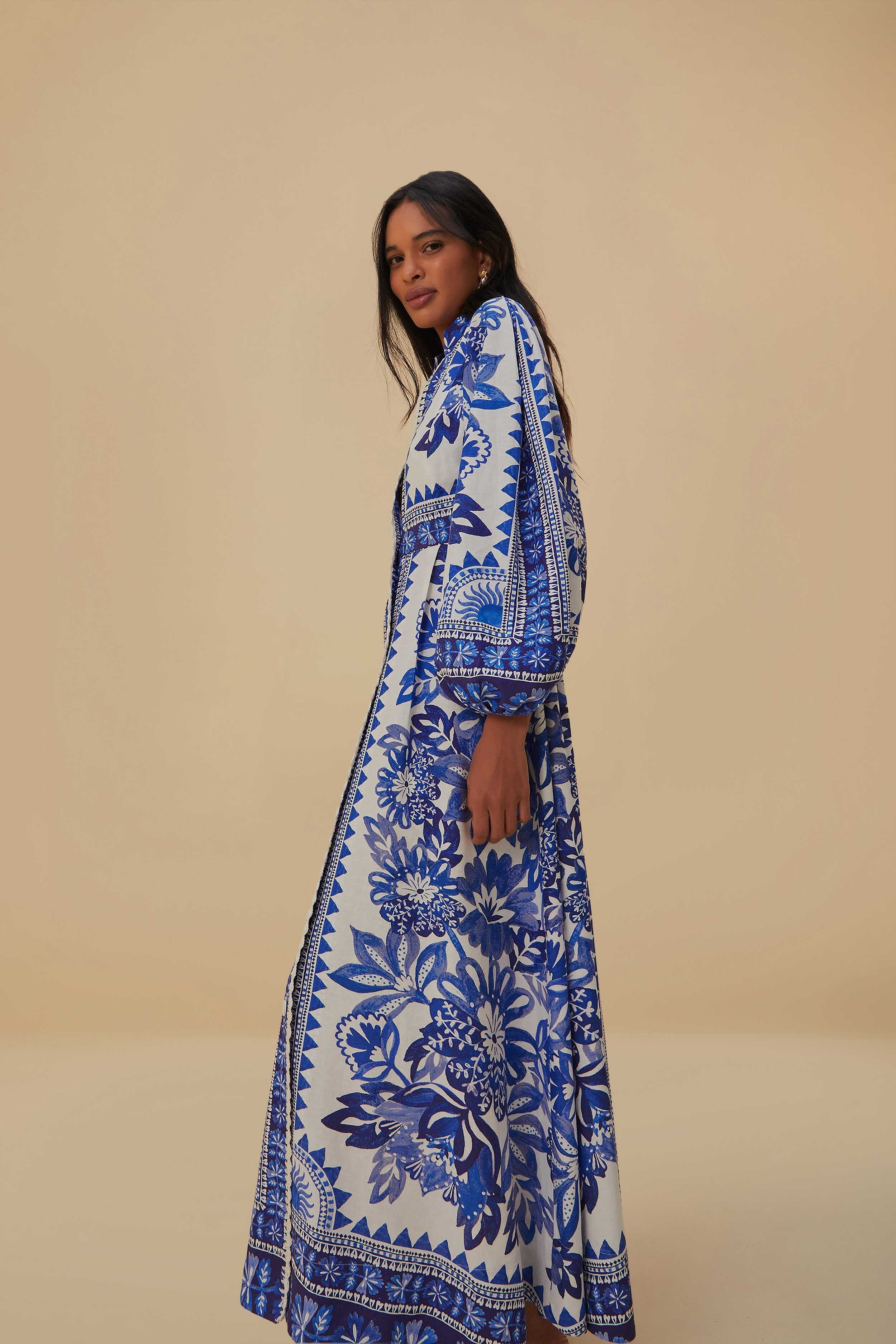 Off-White Flora Tapestry Lenzing™ Ecovero™ Euroflax™ Maxi Dress | FarmRio (US)